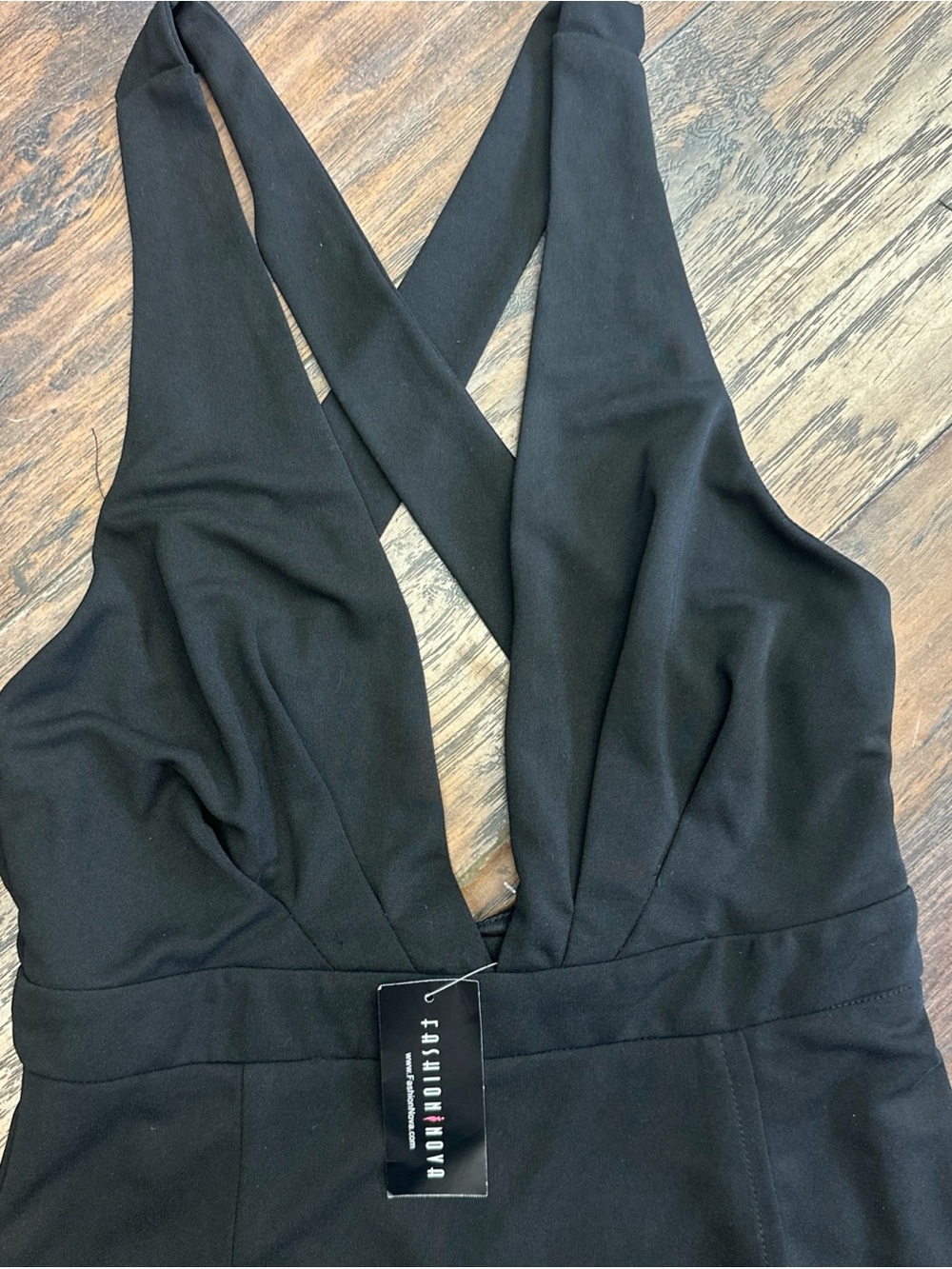 NWT Fashion Nova Rhonda Wrap Romper Black Size M - Picture 4 of 12